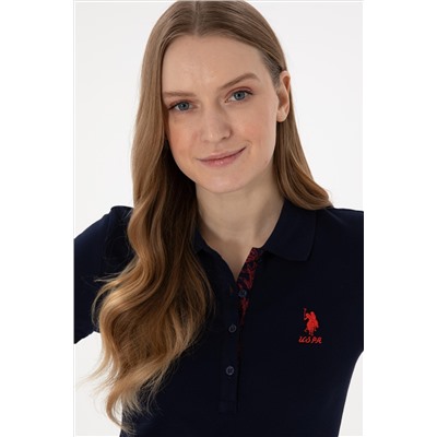 Kadın Lacivert Basic Polo Yaka Tişört