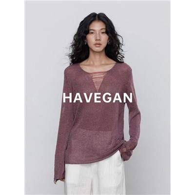 Лёгкий полупрозрачный лонгслив из смесового льна  (4 цвета)