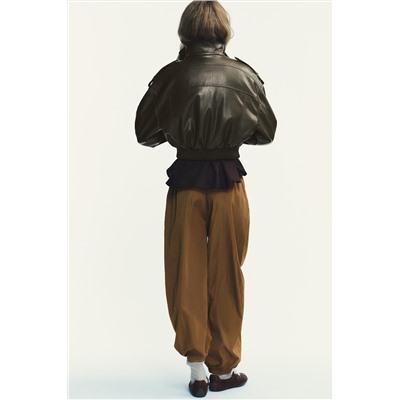 NYLON BALLOON TROUSERS WITH ELASTICATED CUFFS