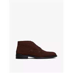 Lace-Up Suede Ankle Boot