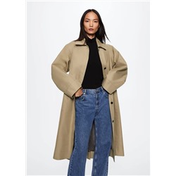 Gabardina algodón oversize -  Mujer | MANGO OUTLET Melilla