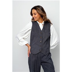 Костюм брючный вельветовый с жилеткой 399GRY