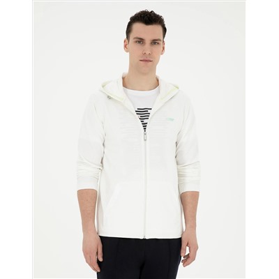 Beyaz Regular Fit Örme Hırka