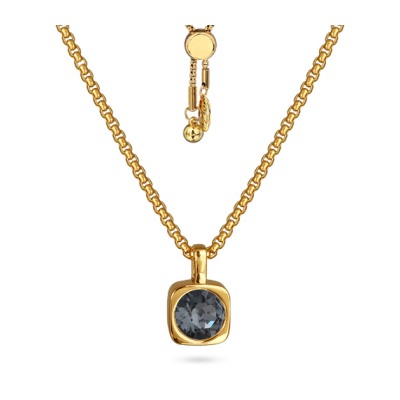 Кулон Теннис (кристаллы SW темно-серые 8мм; покрытие золото) 70см, Есть комплект