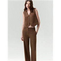 Брюки прямого кроя из вискозы и шерсти, D364/stingray