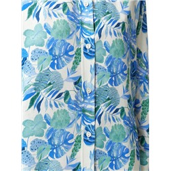 Рубашка с цветочным принтом с добавлением льна, B3266/fouge