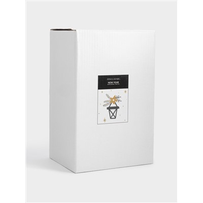 Снежный фонарь, 17 см, с подсветкой, пластик, бронзовый, Елка в доме, New year