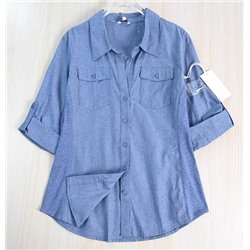 Приталенная рубашка, идеальная для этого сезона!  Хлопковая ткань «Оксфорд»