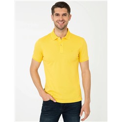 Sarı Slim Fit Polo Yaka Merserize Tişört