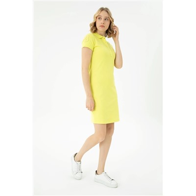 Kadın Neon Sarı Örme Elbise