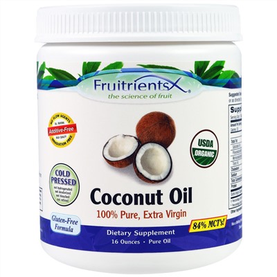 Fruitrients, Coconut Oil, 100% Pure, Extra Virgin , 16 oz