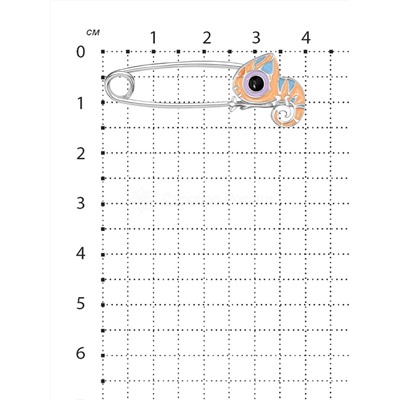 Булавка из серебра с эмалью родированная БЛх-00р