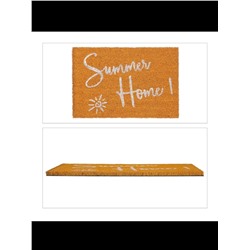 Kokos-Fußmatte "Summer Home" in Orange/ Weiß - (B)60 x (T)40 cm