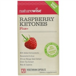 NatureWise, Raspberry Ketones Plus, 120 Vegetarian Capsules