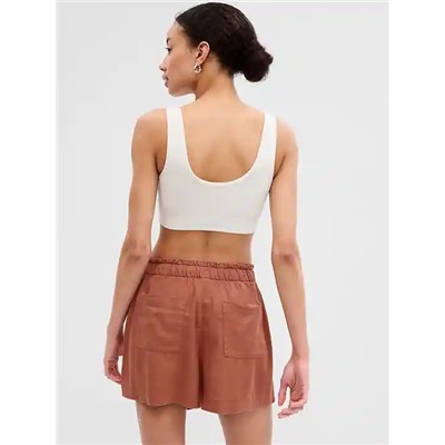 4" Mid Rise Linen Pull-On Shorts