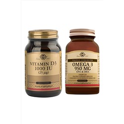 Solgar Vitamin D3 1000ıu Yumuşak 100 Kapsül & Omega 3 950 Mg 50 Kapsül BEYAZ1122