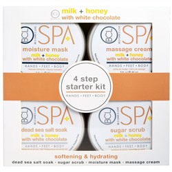 Petal Fresh, BCL Spa, 4 Step Starter Kit, Softening & Hydrating, Milk + Honey with White Chocolate, 4 - 3 fl oz (85 ml) Each