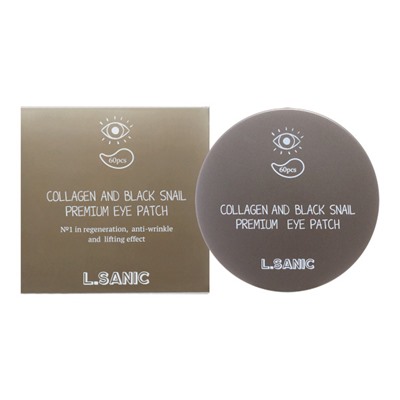 L.SANIC Collagen Аnd Black Snail Premium Eye Patch Гидрогелевые патчи для области вокруг глаз с коллагеном и муцином черной улитки 60шт