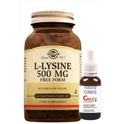 Solgar L-lysine (LİSİN) 500mg 50 Tablet Natural Orbıs Kolajen Hyaluronık Acıd %2 Serum 30 ml Hedıye hızlıgeldi003020