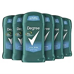 Degree Men Antiperspirant Deodorant 48-Hour Odor Protection Cool Rush Mens Deodorant Stick 2.7 oz, Pack of 6