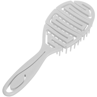 [COSMO STYLE] Расчёска массажная для бережного расчесывания мокрых волос ОВАЛЬНАЯ БЕЛАЯ 21,8 х 6,8 см, 1 шт.