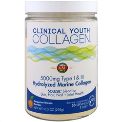 KAL, Hydrolyzed Marine Collagen, Type I & III, Tangerine Dream Powder , 5000 mg , 10.5 oz (298 g)