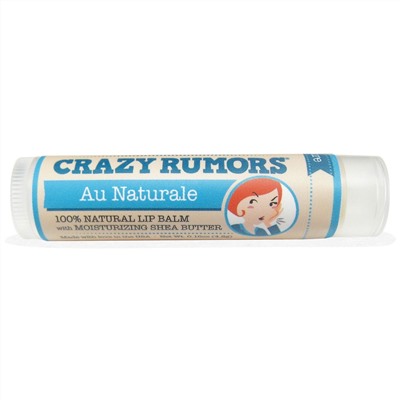 Crazy Rumors, 100% натуральный бальзам для губ, натуральный, 4,4 мл (0,15 унции)