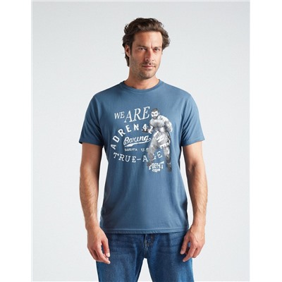 Print T-shirt, Men, Blue