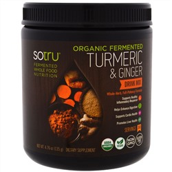 SoTru, Органический ферментированный продукт, смесь для питья с куркумой и имбирем, 4,76 унции (135 г)