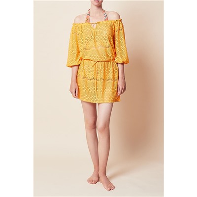 Vestido de playa de encaje Fabulous Amarillo sol