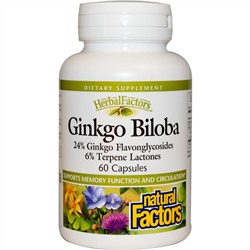 Natural Factors, Гингко билоба, 60 капсул