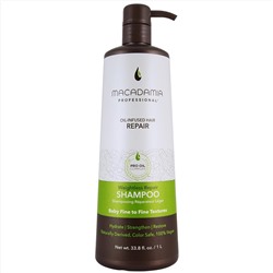 Macadamia Professional Hair Care Sulfate Paraben Free Natural Organic CrueltyFree Vegan Hair Products Weightless Hair Repair Shampoo , Green, Sheer Pecan, 33.8 Fl Oz