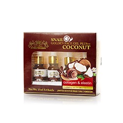 Набор сывороток с улиточной слизью и кокосовым маслом от Natural SP Beauty & Makeup 4х15 мл / Natural SP Beauty & Makeup Snail Golden Face gel plus coconut 4х15 ml
