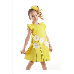 Mushi Papatya Pamuklu Kız Çocuk Sarı Elbise MS-23Y1-060
