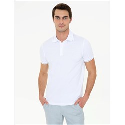 Beyaz Slim Fit Polo Yaka Basic Tişört