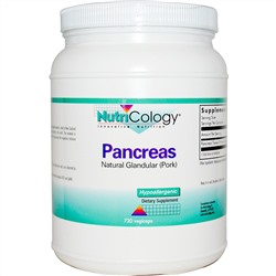 Nutricology, Панкреас, натуральный железистый материал (свиной), 720 растительных капсул
