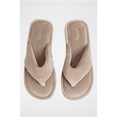 Sandalias de terciopelo Beige