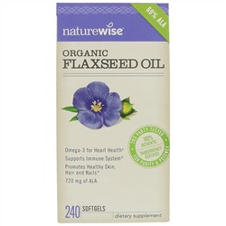 NatureWise, Organic Flaxseed Oil, 240 Softgels