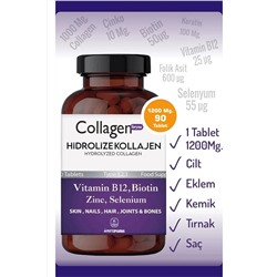 Collagen For You Hidrolize Kolajen Tip1,tip2,tip3, Keratin-çinko-folik Asit-selenium-biotin-vitamin B12 1200mg 90tb. AlaCol1