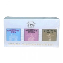 TPG Weekend Collection Tea Gift set 3 in 1 India Russia Brazil Подарочный набор чая Уикэнд Коллекция