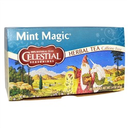 Celestial Seasonings, Травяные чаи мятная магия, без кофеина, 20 пакетиков 1.4 унции (41 г)