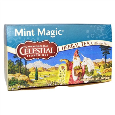 Celestial Seasonings, Травяные чаи мятная магия, без кофеина, 20 пакетиков 1.4 унции (41 г)