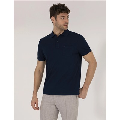 Lacivert Regular Fit Polo Yaka Basic Tişört