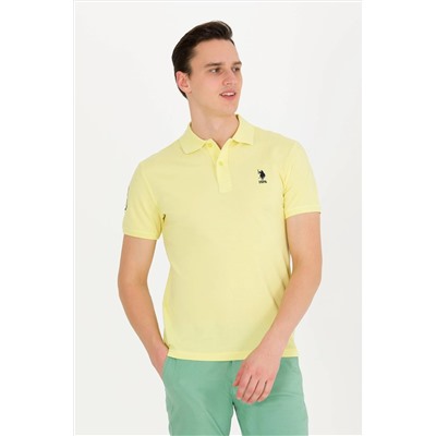 Erkek Açık Sarı Basic Polo Yaka Tişört