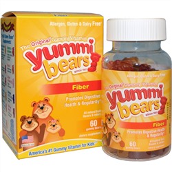 Hero Nutritional Products, Yummi Bears, клетчатка, со вкусами натуральных фруктов, 60 жевательных медвежат