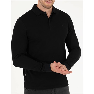 Siyah Slim Fit Basic Sweatshirt