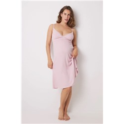 Camisón "maternity" canalé soft touch rosa