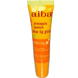Alba Botanica, Прозрачный блеск для губ, с ароматом ананаса, 0.42 унций (12 г)