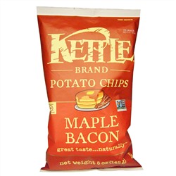 Kettle Foods, Картофельные чипсы со вкусом кленового сиропа и бекона,142 г