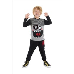 Denokids, Çizgili Korsan Erkek Çocuk T-shirt Pantolon Takım